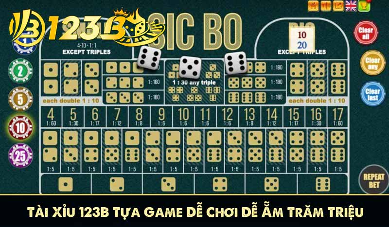 Tài Xỉu 123B – Tựa Game Dễ Chơi Dễ Ẵm Trăm TRiệu